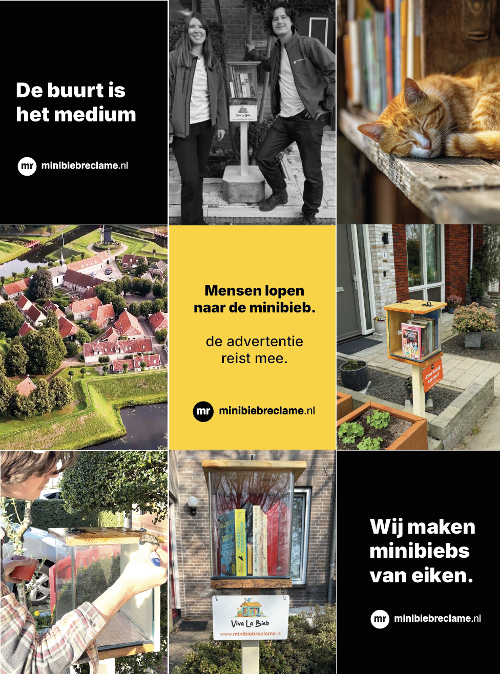 Minibiebreclame Instagram feed — 9 tegels